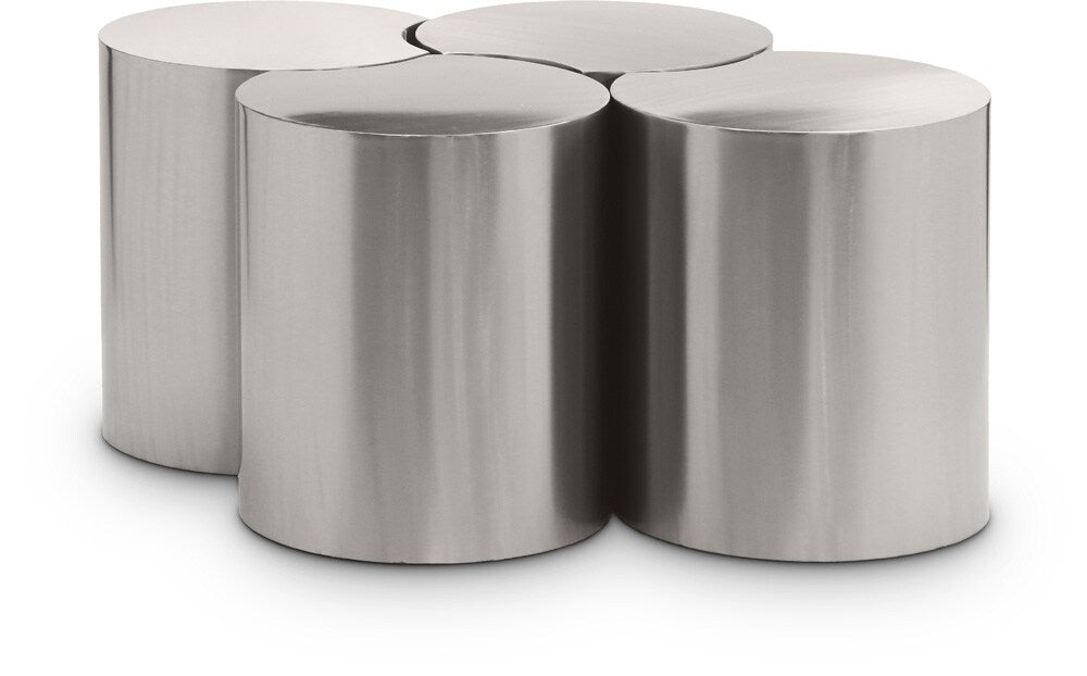 Meridian Furniture - Dimple Silver Coffee Table - 4Pc - 99081Silver-4B veiw 1