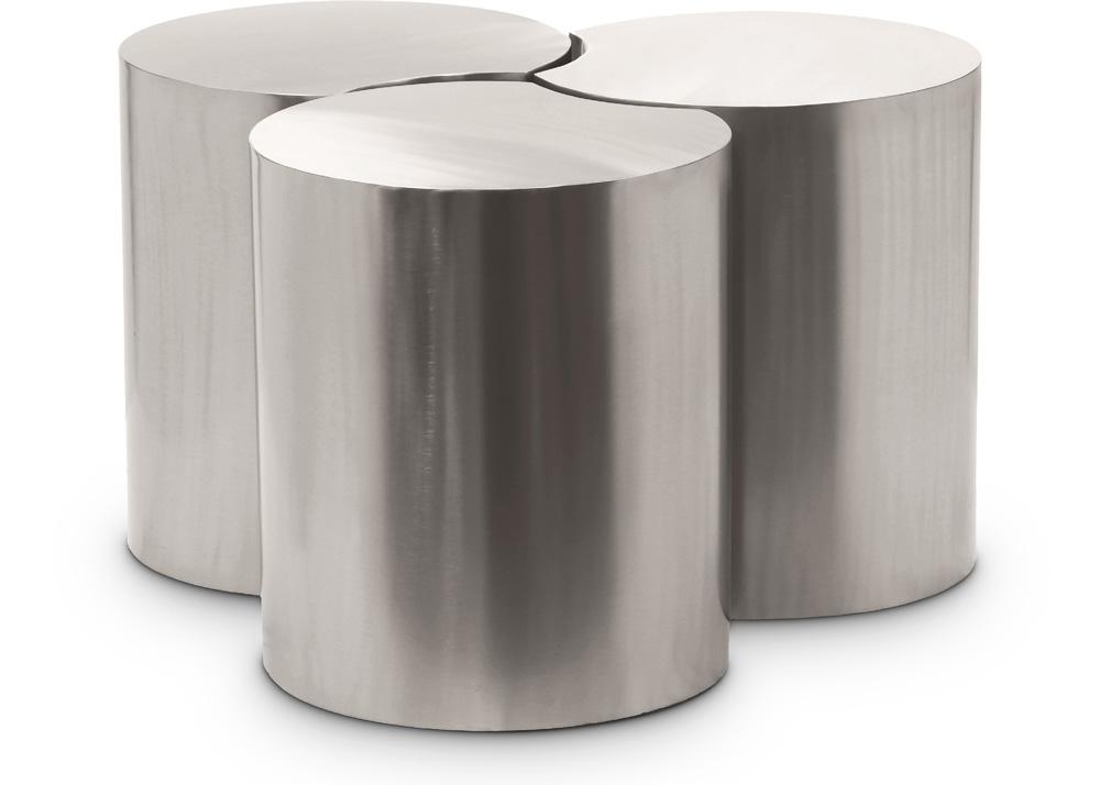 Meridian Furniture - Dimple Silver Coffee Table - 3Pc - 99081Silver-3D veiw 1