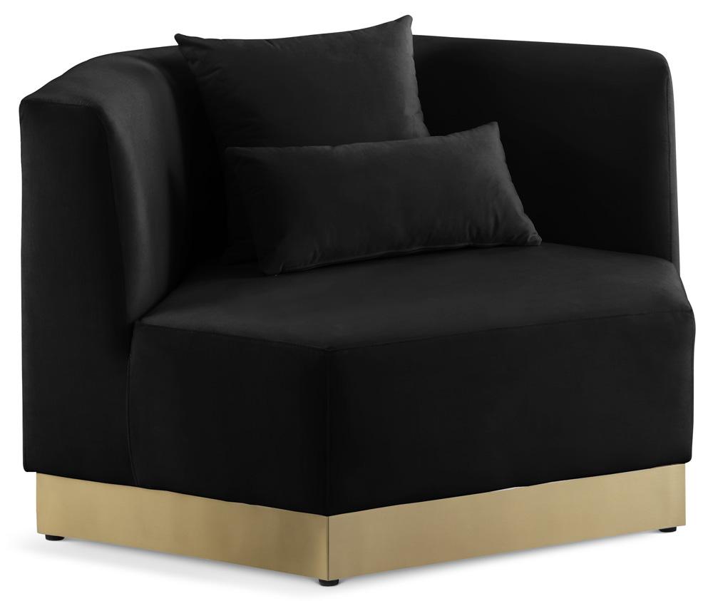 Meridian Furniture - Marquis Black Velvet Chair - 600Black-C veiw 1