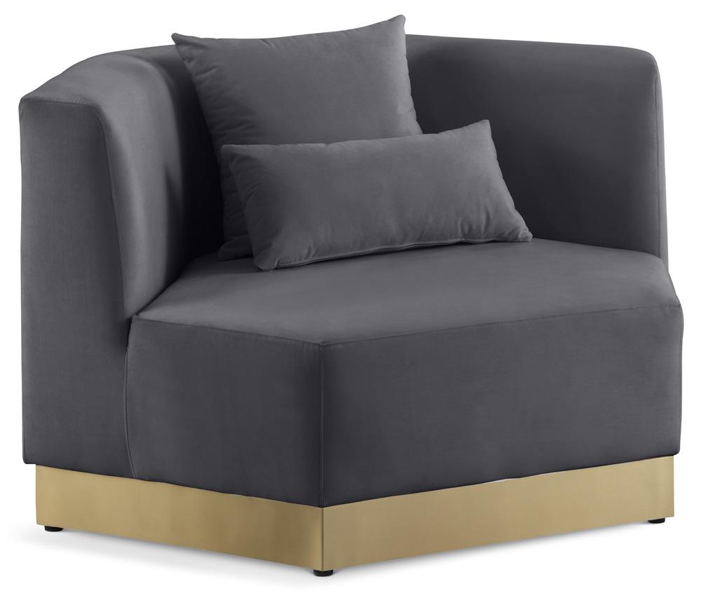Meridian Furniture - Marquis Grey Velvet Chair - 600Grey-C veiw 1