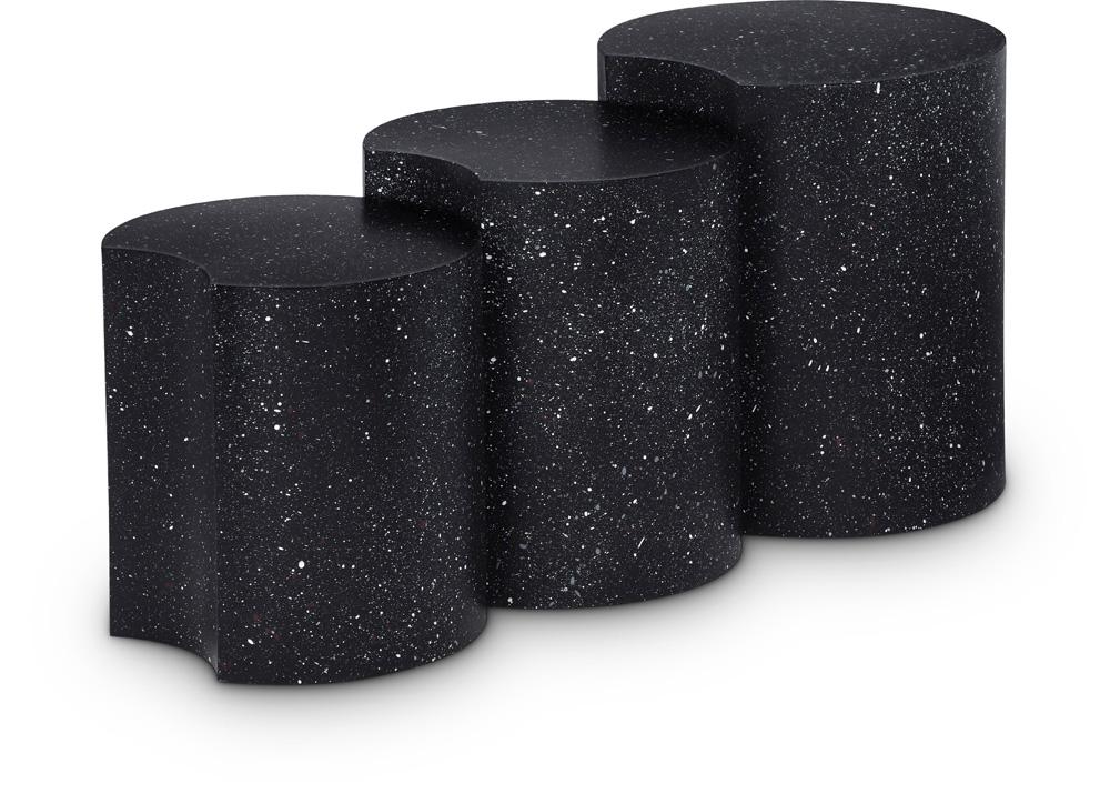 Meridian Furniture - Dimple Black End Table - 3Pc - 99084Black-3A veiw 1