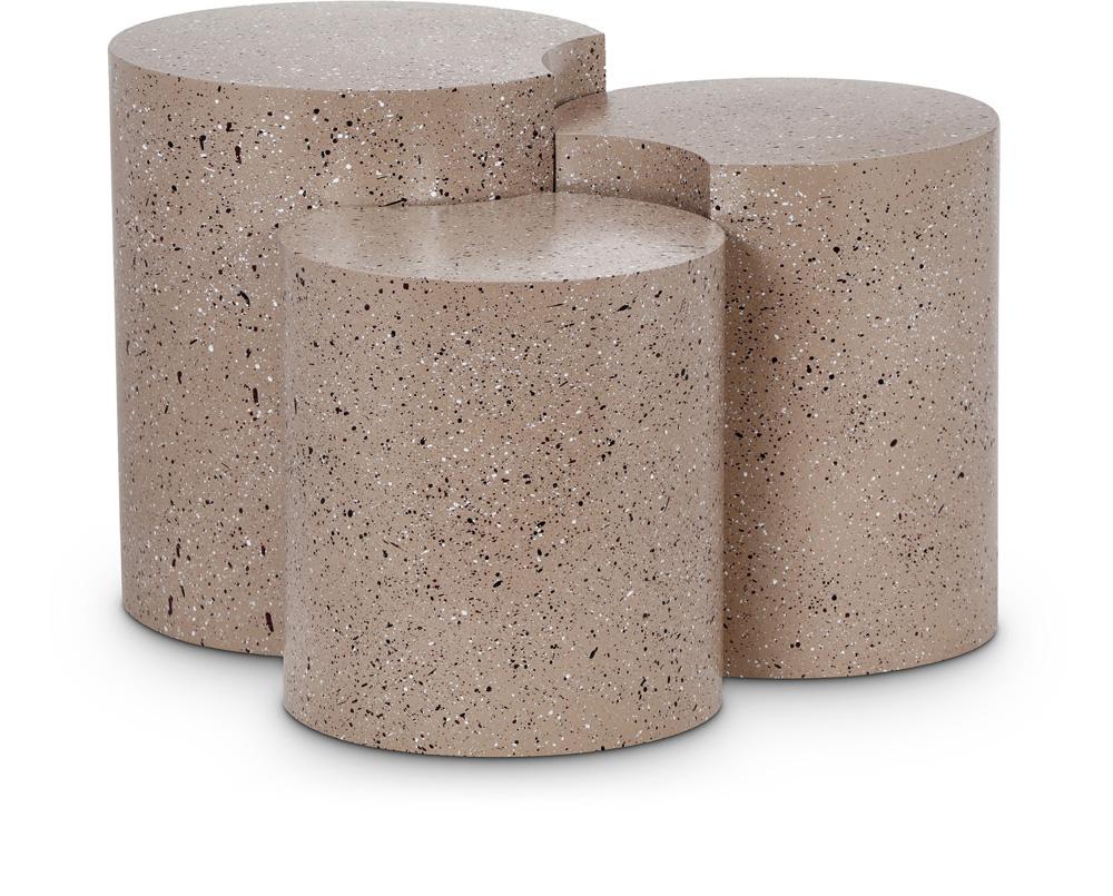 Meridian Furniture - Dimple Taupe End Table - 3Pc - 99084Taupe-3B veiw 1