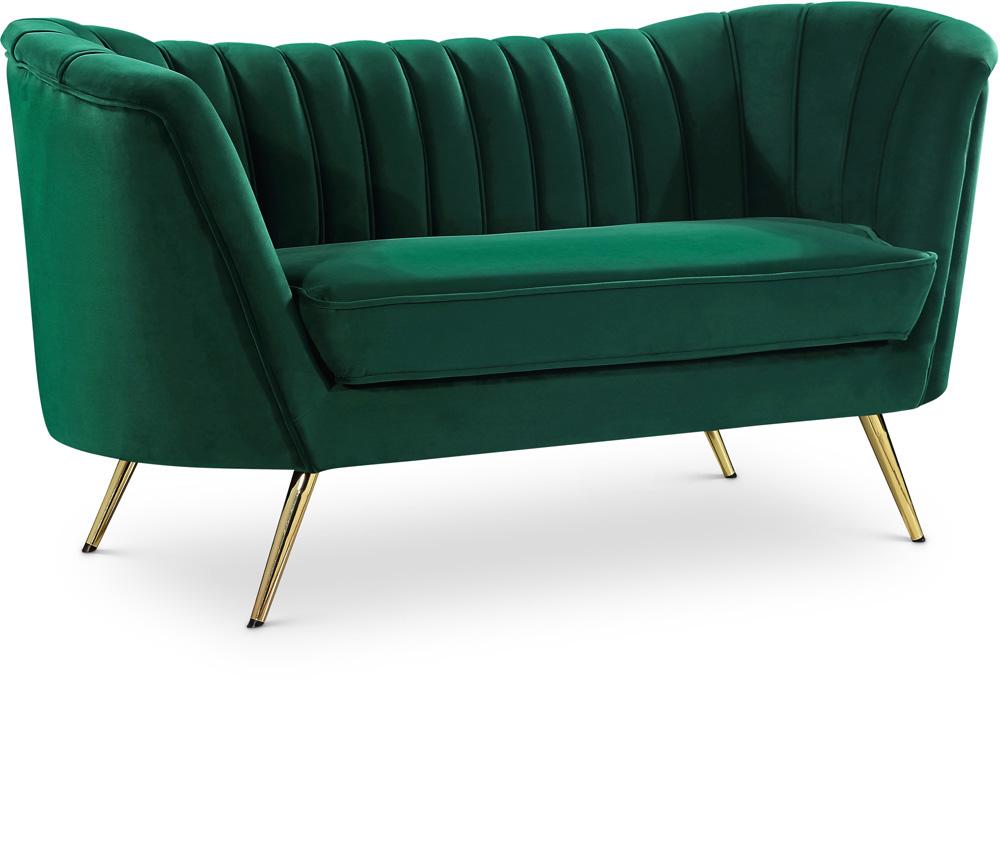 Meridian Furniture - Margo Green Velvet Loveseat - 622Green-L veiw 1