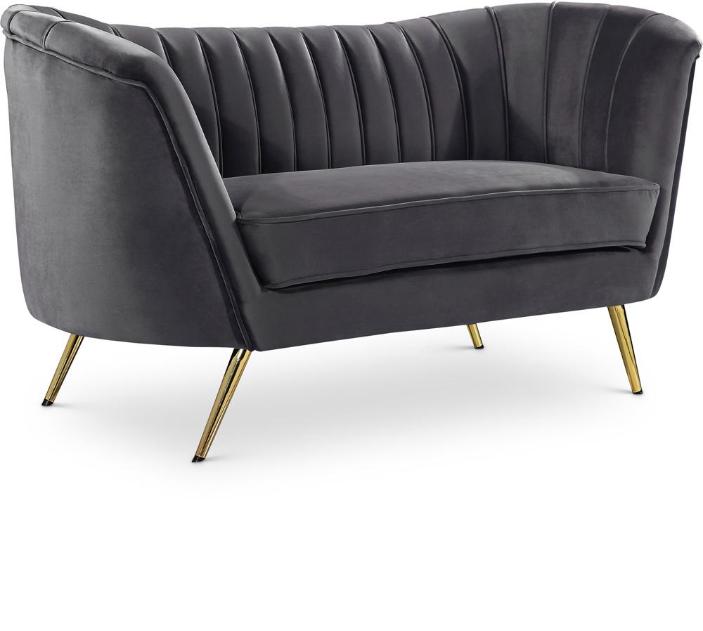 Meridian Furniture - Margo Grey Velvet Loveseat - 622Grey-L veiw 1