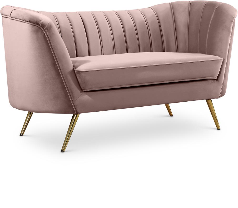 Meridian Furniture - Margo Pink Velvet Loveseat - 622Pink-L veiw 1