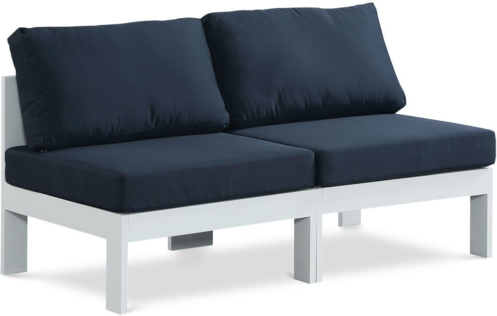 Meridian Furniture - Nizuc Navy Water Resistant Fabric Outdoor Patio Modular Sofa - 2Pc - 375Navy-S60B veiw 1