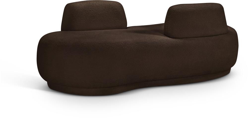 Meridian Furniture - Argyle Brown Teddy Fabric Chaise/Loveseat - 629Brown-Chaise veiw 1