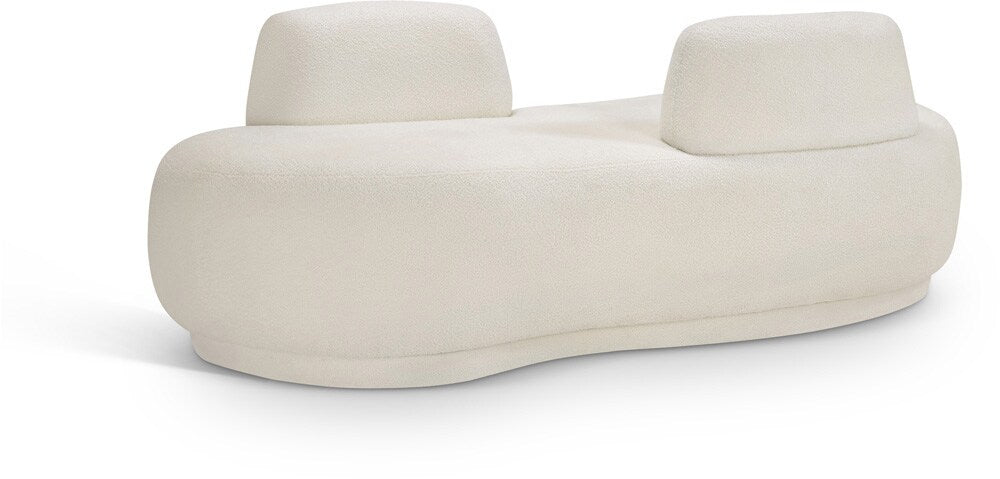 Meridian Furniture - Argyle Cream Teddy Fabric Chaise/Loveseat - 629Cream-Chaise veiw 1