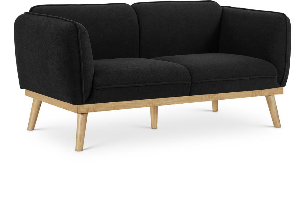 Meridian Furniture - Nolita Black Boucle Fabric Loveseat - 159Black-L veiw 1