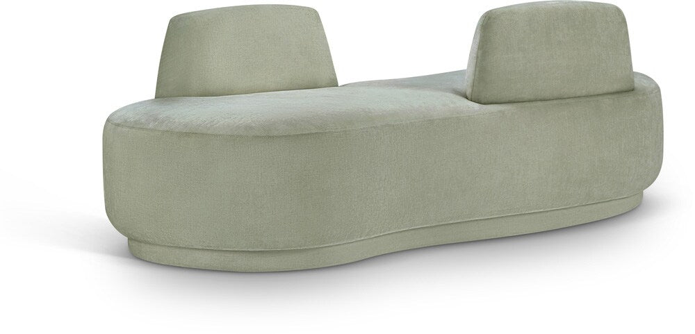 Meridian Furniture - Argyle Mint Chenille Fabric Chaise/Loveseat - 639Mint-Chaise veiw 1