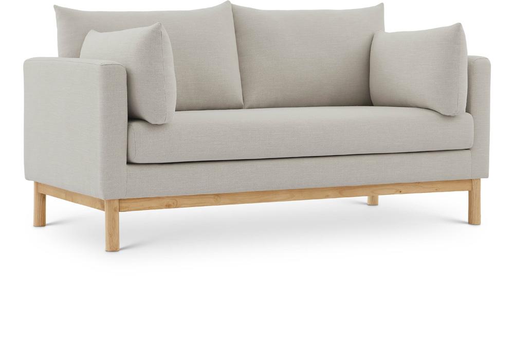 Meridian Furniture - Langham Beige Linen Textured Fabric Loveseat - 157Beige-L veiw 1