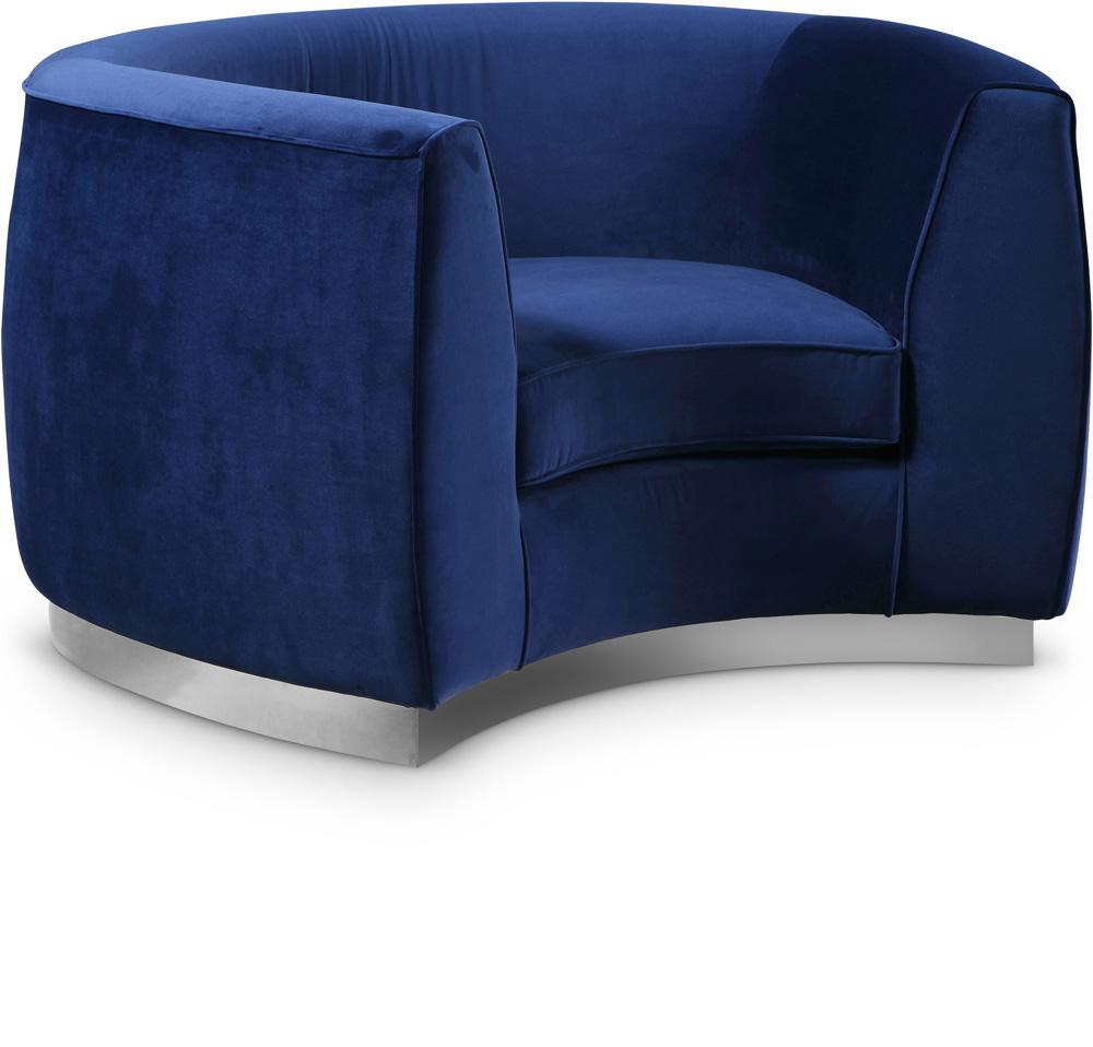 Meridian Furniture - Julian Navy Velvet Chair - 621Navy-C veiw 1