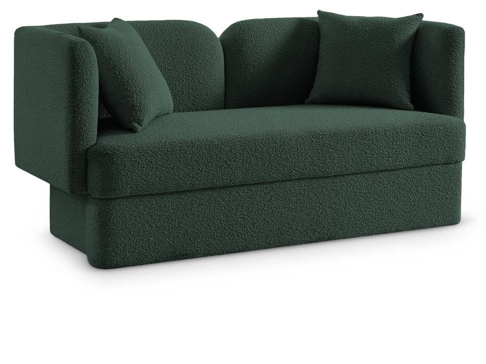 Meridian Furniture - Marcel Green Boucle Fabric Loveseat - 616Green-L veiw 1