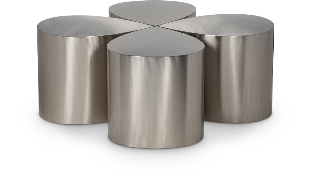 Meridian Furniture - Petal Silver Coffee Table - 4pc - 99087Silver-CT-4PC veiw 1
