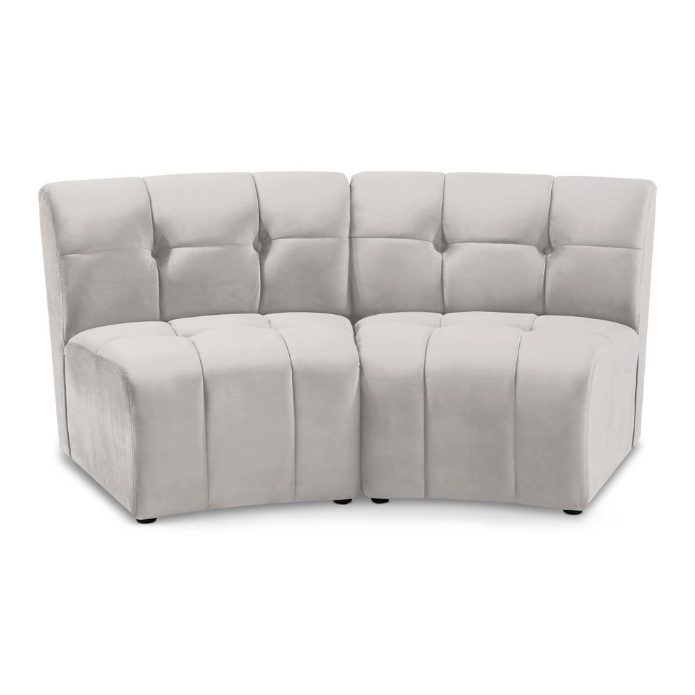 Meridian Furniture - Limitless Cream Velvet 2pc. Modular Sectional - 645Cream-2PC veiw 1