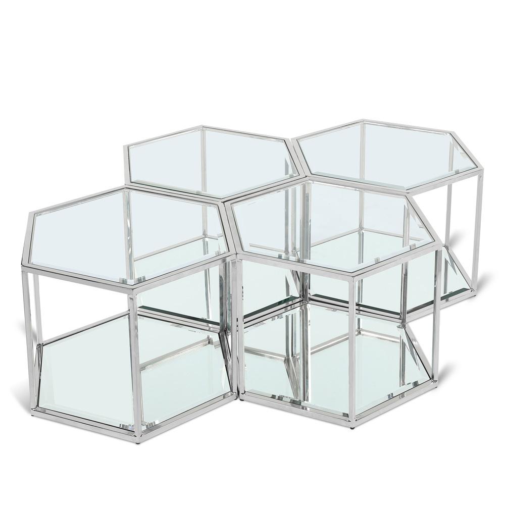 Meridian Furniture - Sei Chrome Coffee Table - 4pc - 206-CT-4PC veiw 1