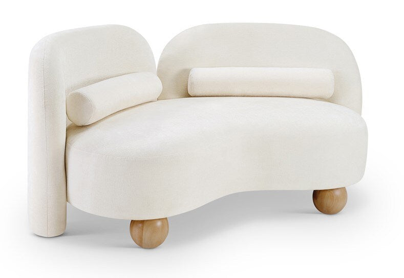 Meridian Furniture - Daphne Cream Chenille Fabric Loveseat - 44001Cream-L veiw 1