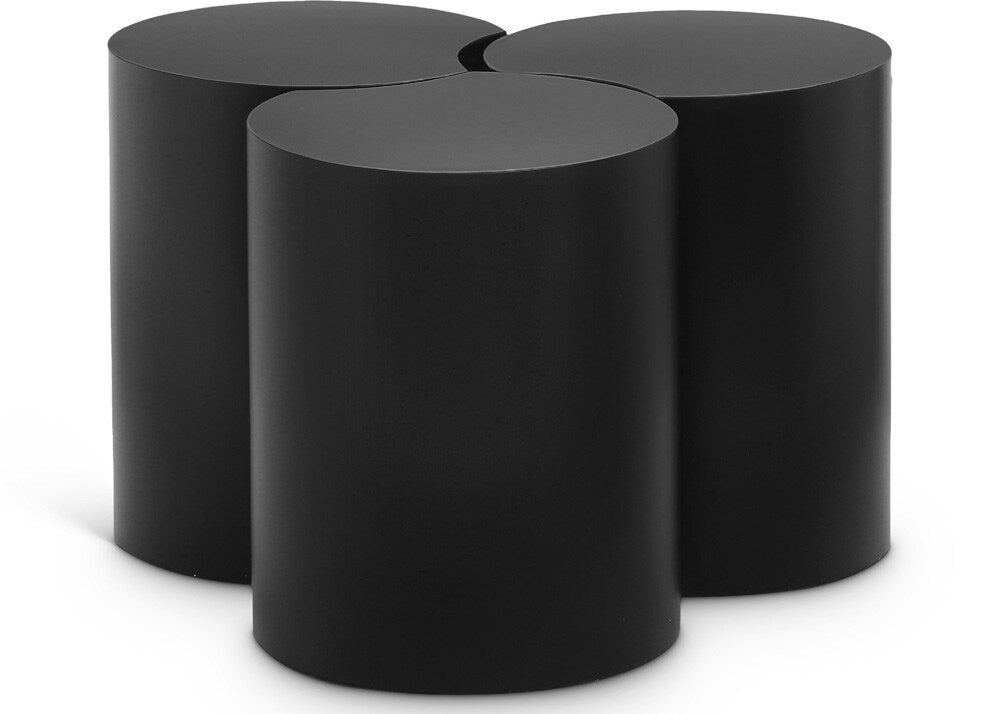 Meridian Furniture - Dimple Black Coffee Table - 3Pc - 99081Black-3C veiw 1