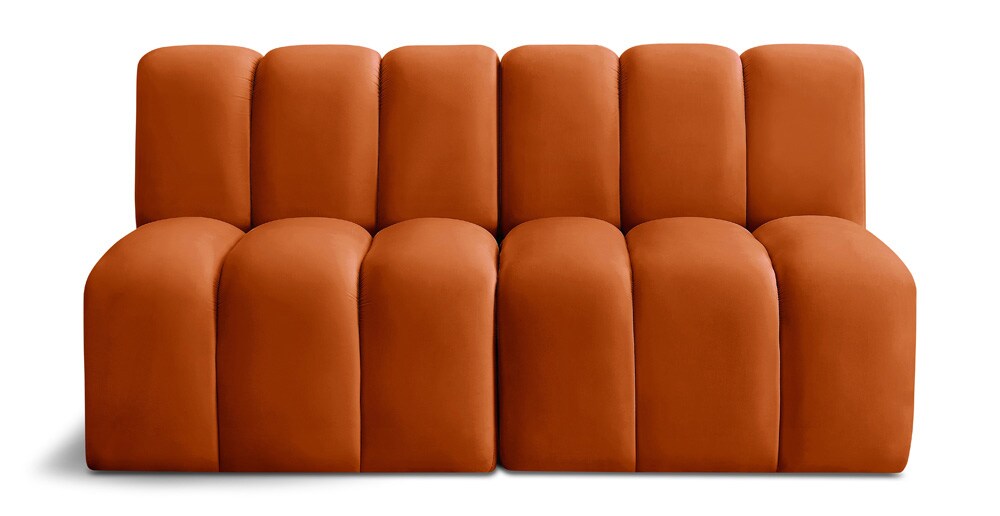 Meridian Furniture - Arc Cognac Velvet Modular Sofa - 2Pc - 103Cognac-S2A veiw 1