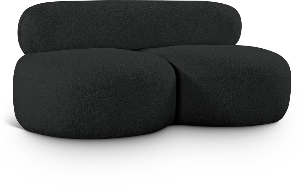 Meridian Furniture - Venti Black Boucle Fabric Loveseat - 140Black-L veiw 1