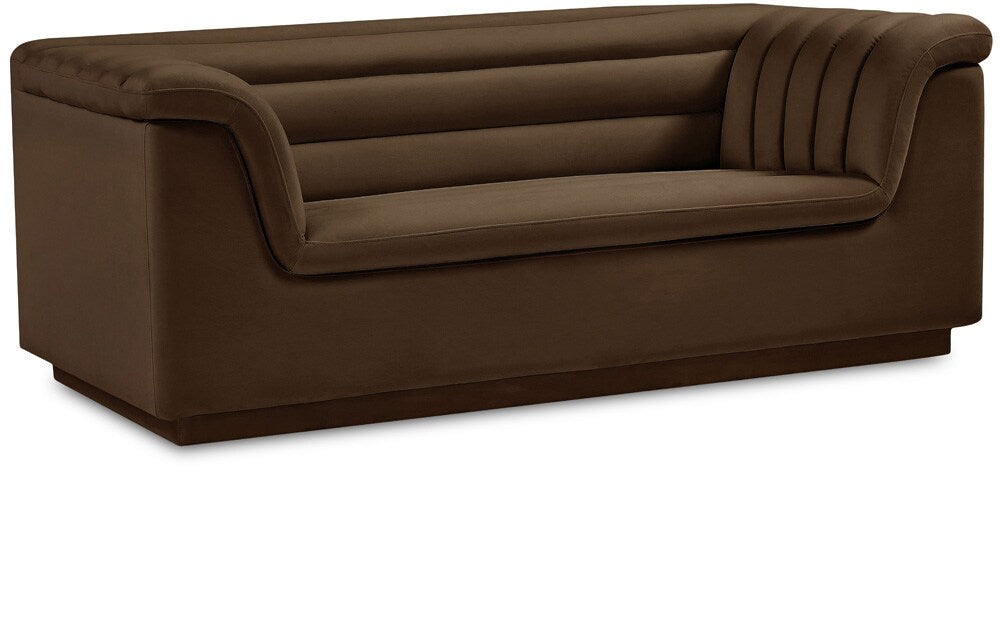 Meridian Furniture - Cascade Brown Velvet Fabric Loveseat - 192Brown-L veiw 1