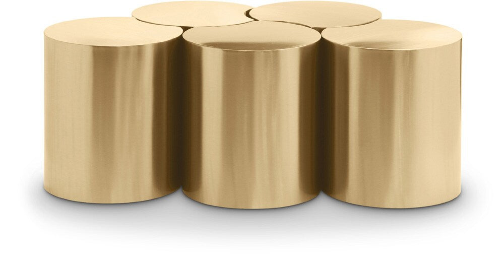 Meridian Furniture - Dimple Gold Coffee Table - 5Pc - 99081Gold-5B veiw 1