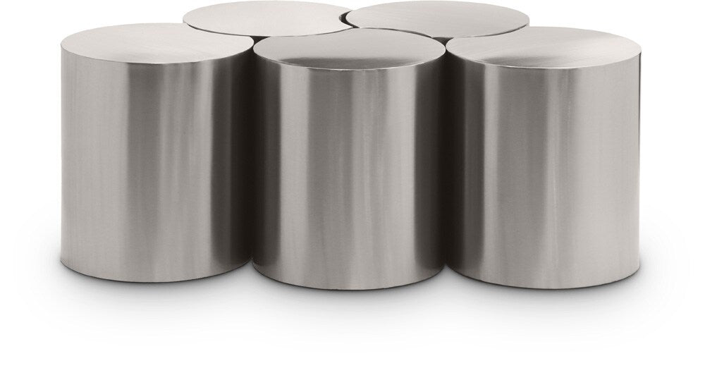 Meridian Furniture - Dimple Silver Coffee Table - 5Pc - 99081Silver-5B veiw 1