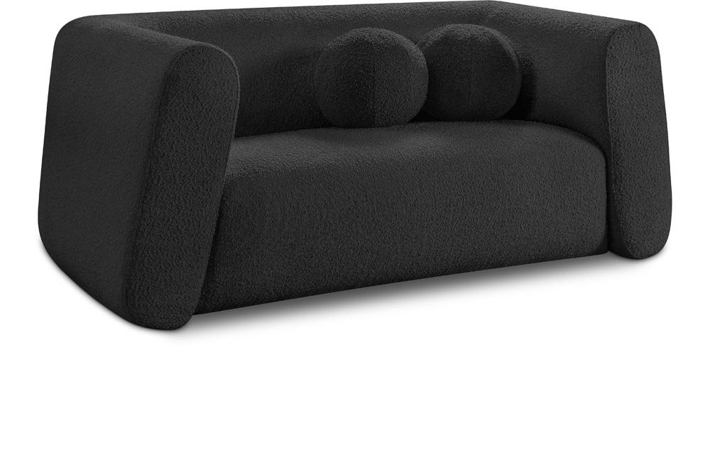 Meridian Furniture - Abbington Black Boucle Fabric Loveseat - 113Black-L veiw 1
