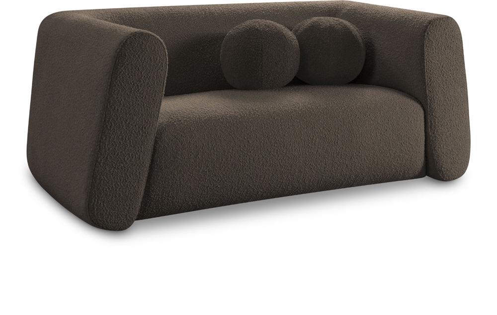 Meridian Furniture - Abbington Brown Boucle Fabric Loveseat - 113Brown-L veiw 1