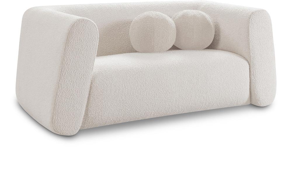 Meridian Furniture - Abbington Cream Boucle Fabric Loveseat - 113Cream-L veiw 1