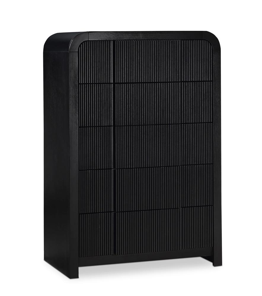 Meridian Furniture - Fluted Black Chest - 314Black-CH veiw 1
