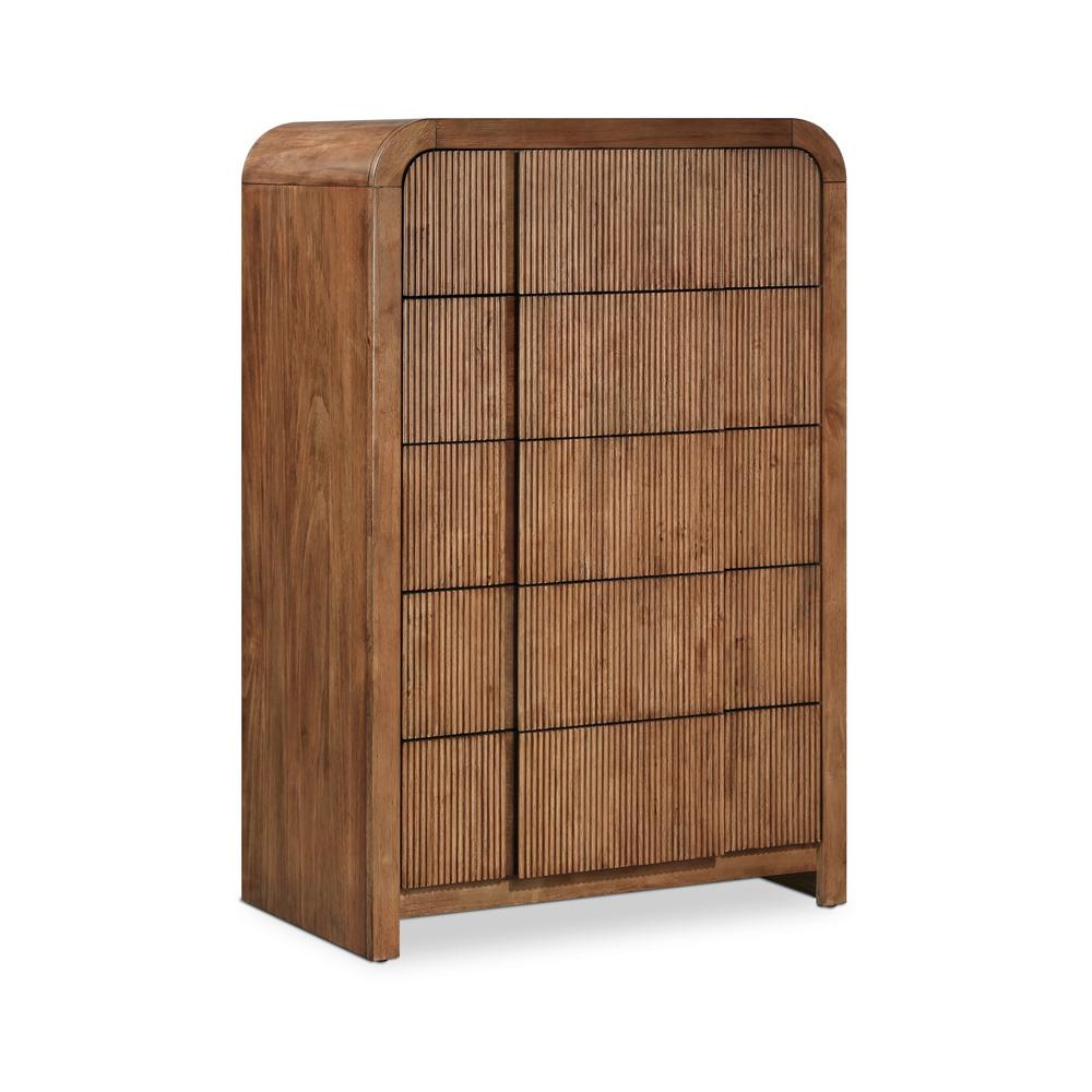 Meridian Furniture - Fluted Walnut Chest - 314Walnut-CH veiw 1