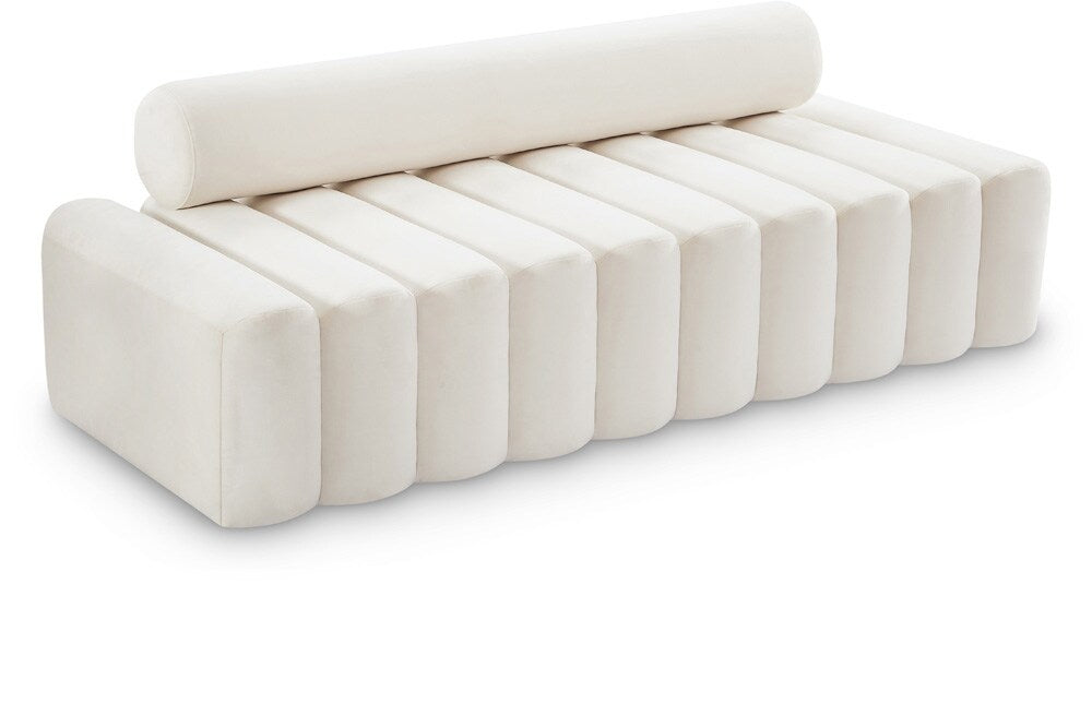 Meridian Furniture - Melody Cream Velvet Sofa - 647Cream-S veiw 1