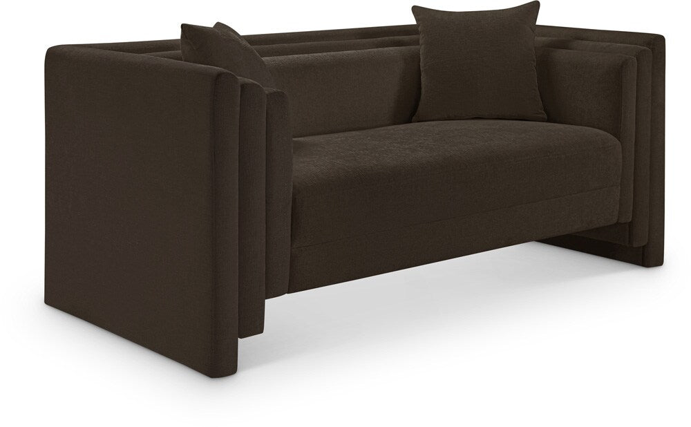 Meridian Furniture - Everett Brown Chenille Fabric Loveseat - 44068Brown-L veiw 1