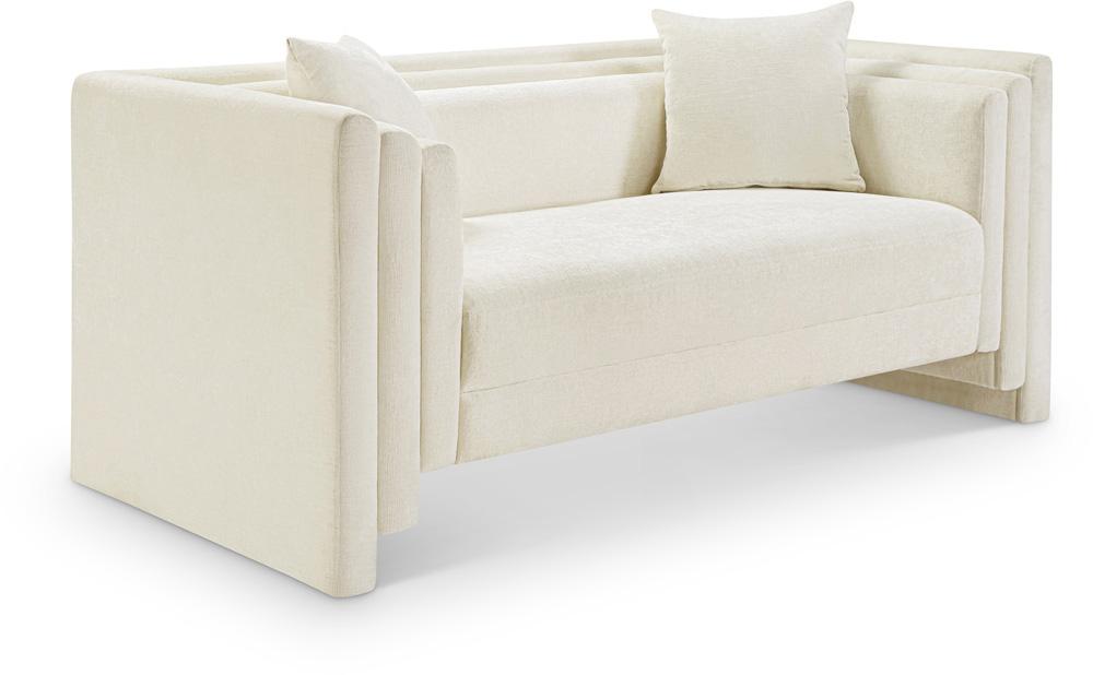 Meridian Furniture - Everett Cream Chenille Fabric Loveseat - 44068Cream-L veiw 1