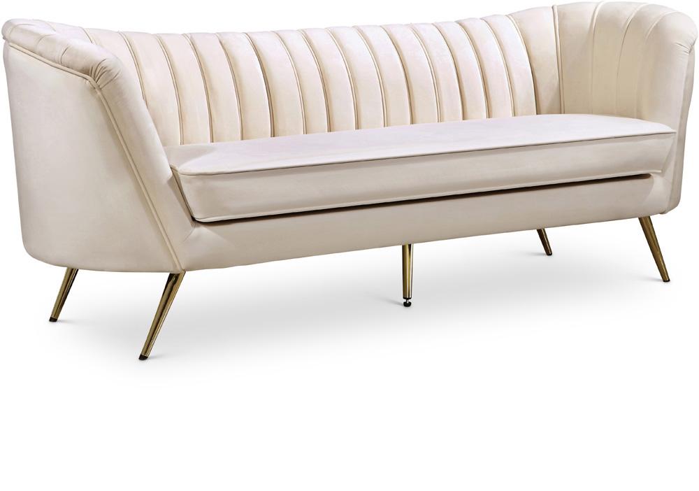 Meridian Furniture - Margo Cream Velvet Sofa - 622Cream-S veiw 1