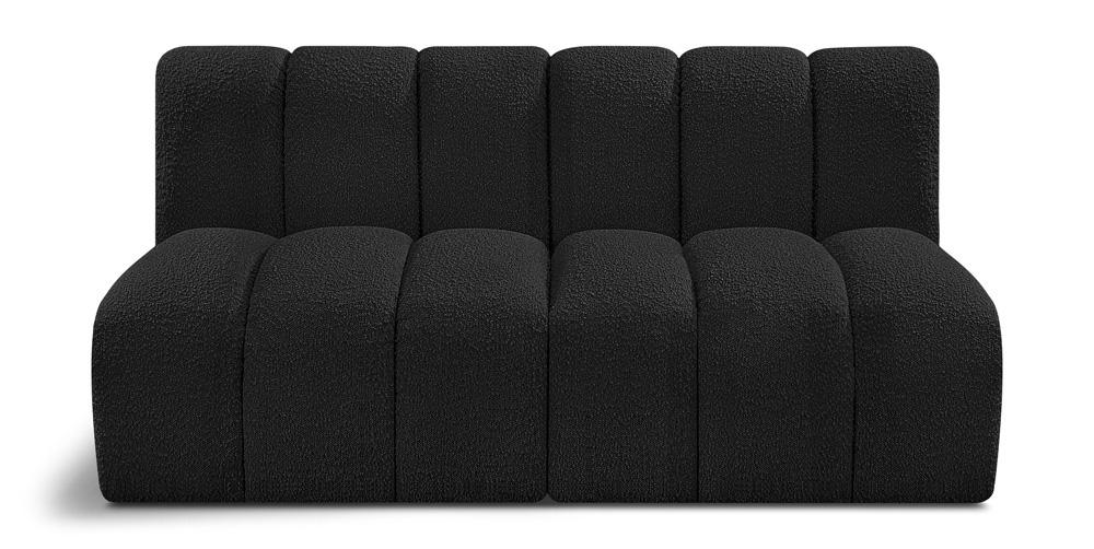 Meridian Furniture - Arc Black Boucle Fabric Modular Sofa - 2Pc - 102Black-S2A veiw 1