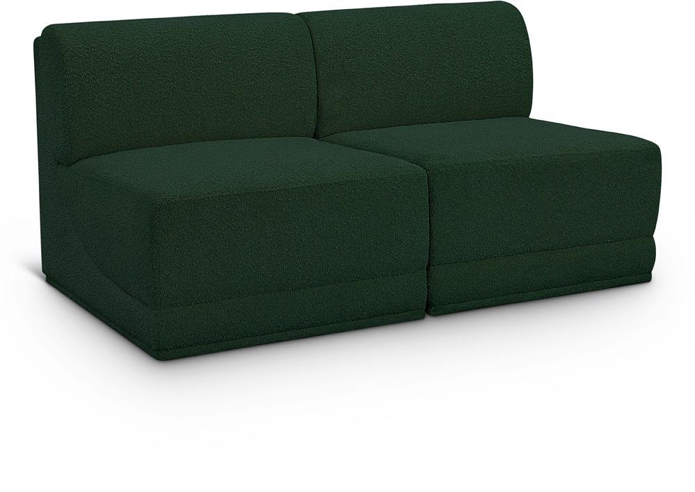 Meridian Furniture - Ollie Green Boucle Fabric Modular Sofa - 2Pc - 118Green-S60 veiw 1