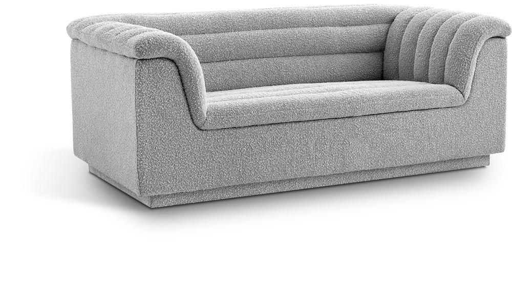 Meridian Furniture - Cascade Grey Boucle Fabric Loveseat - 191Grey-L veiw 1
