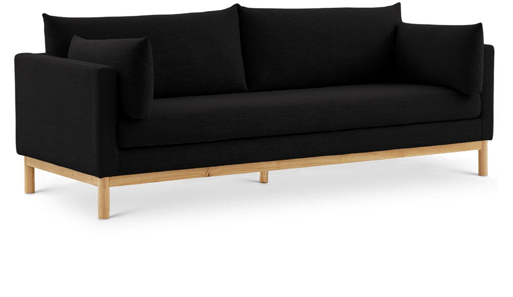 Meridian Furniture - Langham Black Linen Textured Fabric Sofa - 157Black-S veiw 1