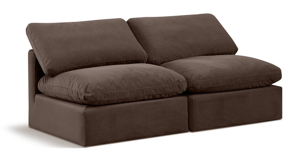 Meridian Furniture - Indulge Brown Velvet Modular Sofa - 2Pc - 147Brown-S2 veiw 1