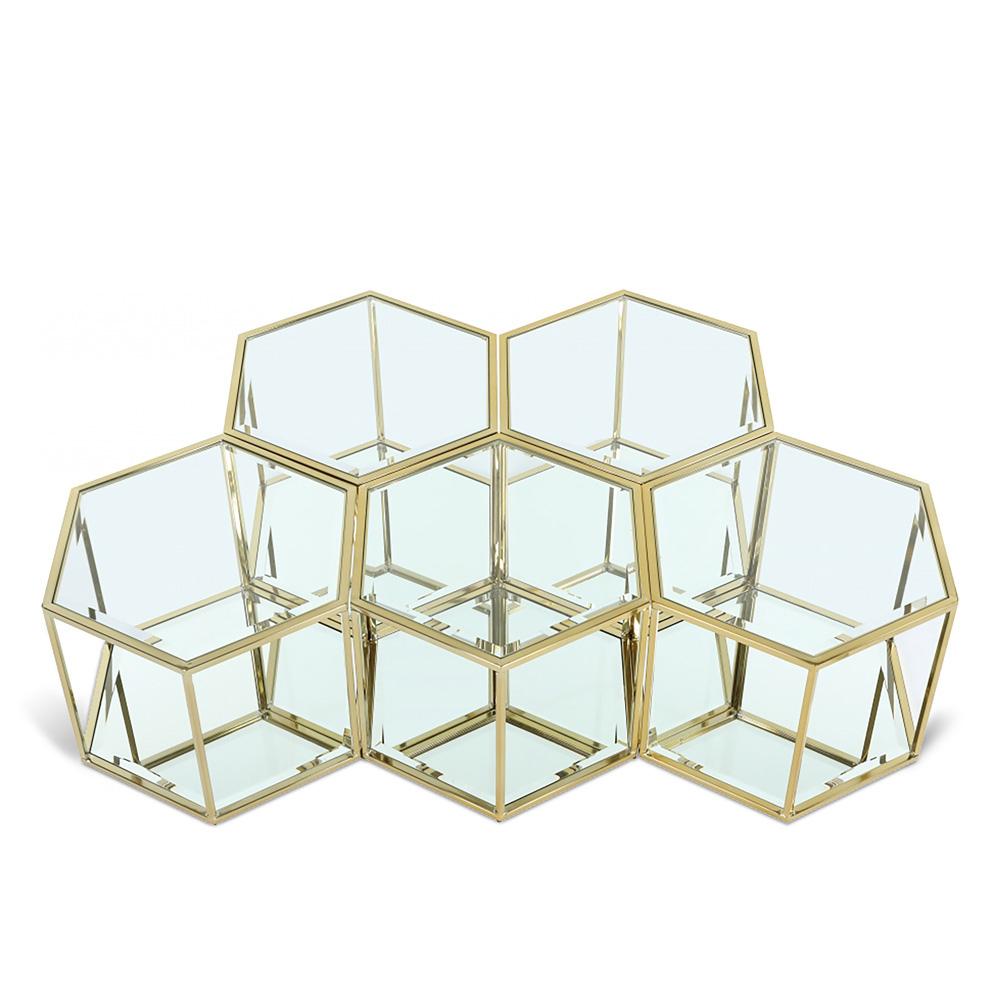 Meridian Furniture - Sei Brushed Gold Coffee Table - 5pc - 205-CT-5PC veiw 1
