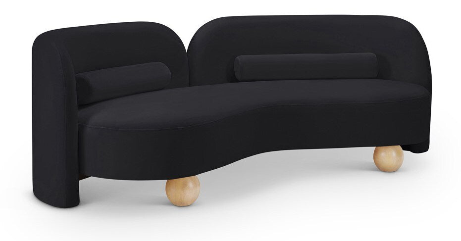 Meridian Furniture - Daphne Black Velvet Sofa - 44002Black-S veiw 1