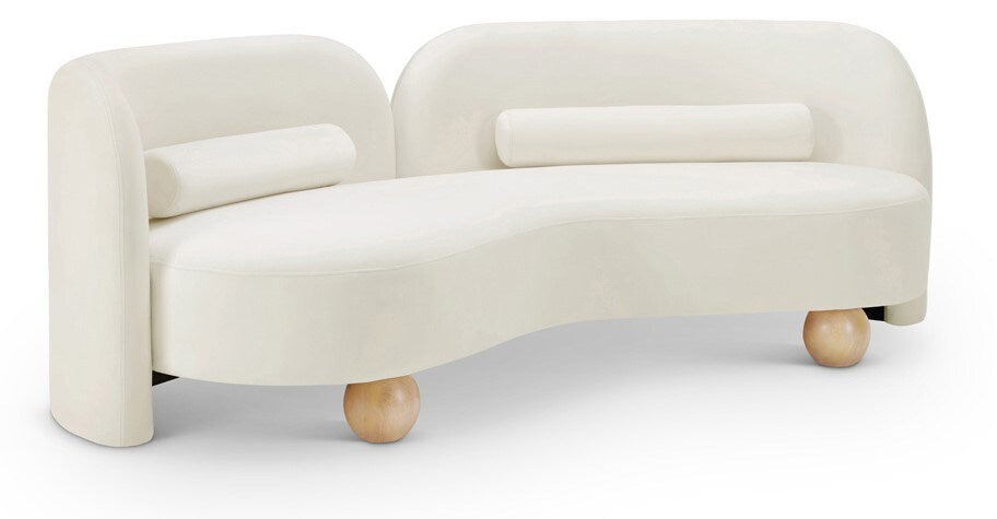 Meridian Furniture - Daphne Cream Velvet Sofa - 44002Cream-S veiw 1