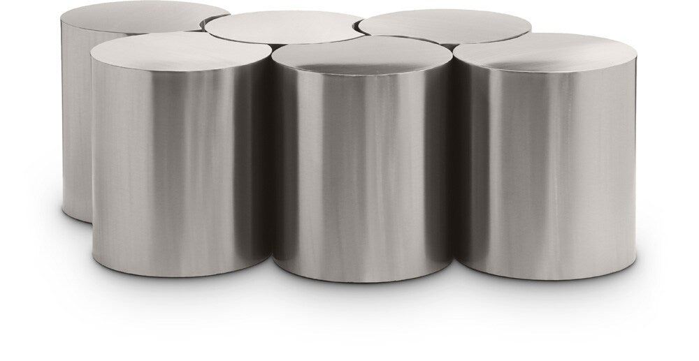 Meridian Furniture - Dimple Silver Coffee Table - 6Pc - 99081Silver-6B veiw 1