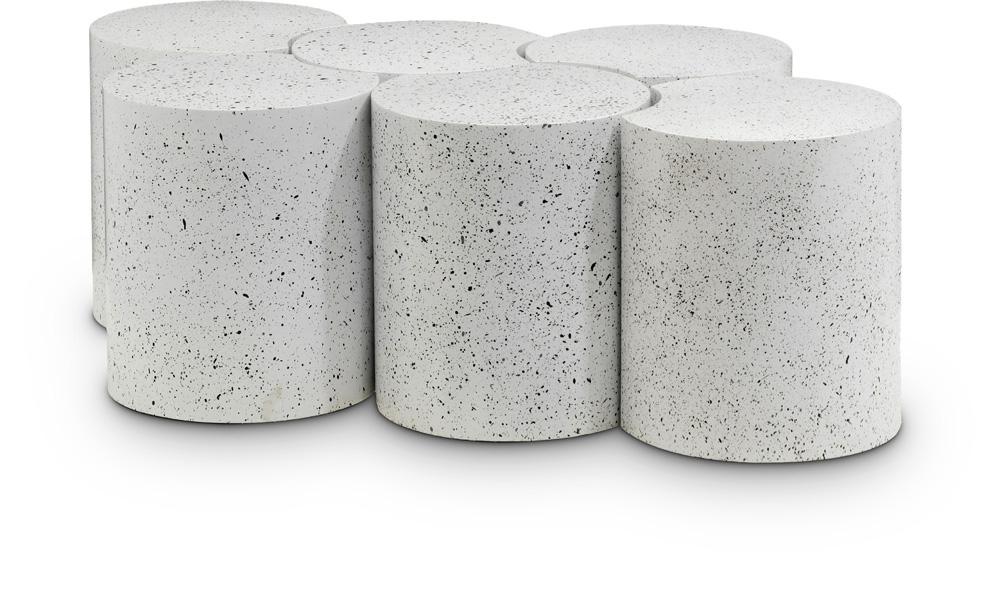 Meridian Furniture - Dimple White Coffee Table - 6Pc - 99084White-6B veiw 1