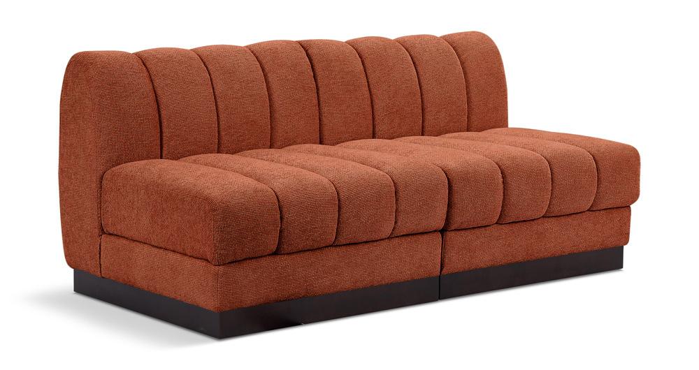 Meridian Furniture - Quinn Cognac Chenille Fabric Modular Sofa - 2Pc - 124Cognac-S64 veiw 1