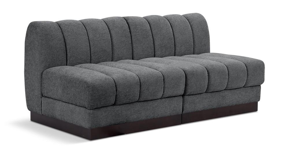 Meridian Furniture - Quinn Grey Chenille Fabric Modular Sofa - 2Pc - 124Grey-S64 veiw 1