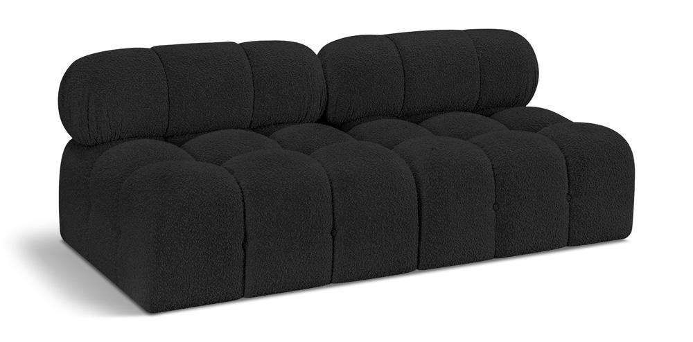 Meridian Furniture - Ames Black Boucle Fabric Modular Sofa - 2Pc - 611Black-S68B veiw 1