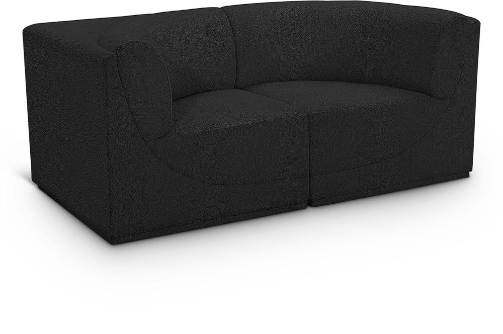 Meridian Furniture - Ollie Black Boucle Fabric Modular Sofa - 2Pc - 118Black-S68 veiw 1